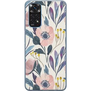 Xiaomi Redmi Note 11 Transparent Mobilskal Blomsterglädje