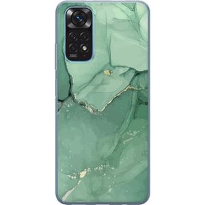Xiaomi Redmi Note 11 Transparent Mobilskal Grön Marmor