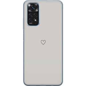Xiaomi Redmi Note 11 Gennemsigtigt Telefoncover Grått hjärta