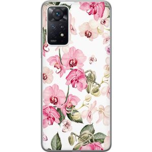 Xiaomi Redmi Note 11 Pro Transparent Mobilskal Rosa blommor
