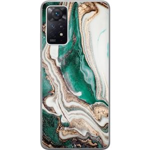 Xiaomi Redmi Note 11 Pro Transparent Mobilskal Grön / Guld marmor