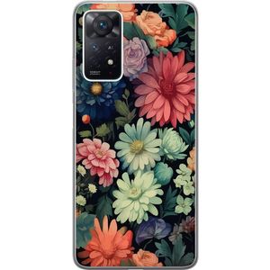 Xiaomi Redmi Note 11 Pro Läpinäkyvä Puhelinkotelo Färglada blommor