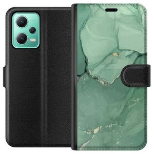 Xiaomi Redmi Note 12 Sort Tegnebogsetui Grön Marmor