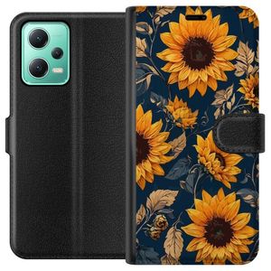 Xiaomi Redmi Note 12 Sort Tegnebogsetui Solrosor