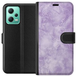 Xiaomi Redmi Note 12 Sort Tegnebogsetui Lila marmor