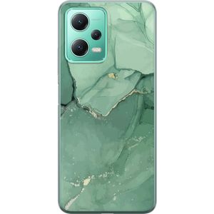 Xiaomi Redmi Note 12 Transparent Mobilskal Grön Marmor