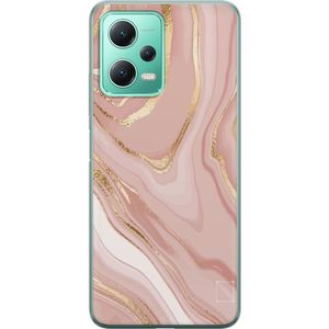 Xiaomi Redmi Note 12 Transparent Mobilskal Ljusrosa marmor