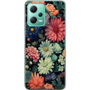 Xiaomi Redmi Note 12 Transparent Mobilskal Färglada blommor