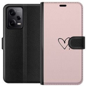 Xiaomi Redmi Note 12 Pro Sort Tegnebogsetui Hjärta.