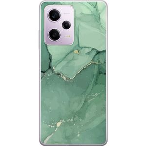 Xiaomi Redmi Note 12 Pro Transparent Mobilskal Grön Marmor