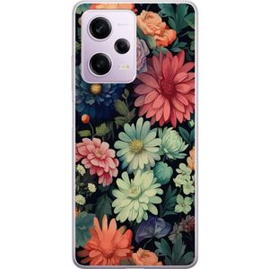 Xiaomi Redmi Note 12 Pro Transparent Mobilskal Färglada blommor