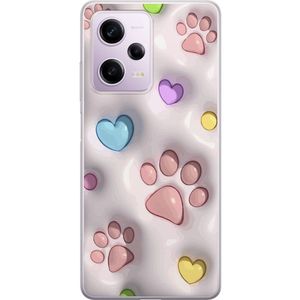 Xiaomi Redmi Note 12 Pro Transparent Mobilskal Fluffiga Tassar