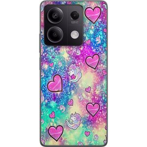 Xiaomi Redmi Note 13 Transparent Mobilskal Enhörning och hjärtan