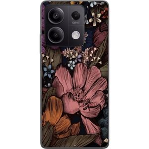 Xiaomi Redmi Note 13 Transparent Mobilskal Tecknade blommor