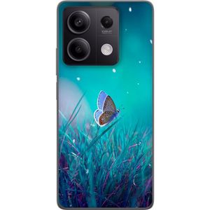 Xiaomi Redmi Note 13 Pro Transparent Mobilskal Blå fjäril