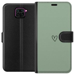 Xiaomi Redmi Note 9 Svart Plånboksfodral Hjärta
