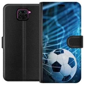 Xiaomi Redmi Note 9 Svart Plånboksfodral Fotboll
