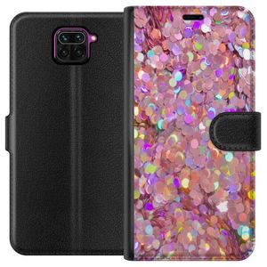 Xiaomi Redmi Note 9 Svart Plånboksfodral Glitter
