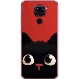 Xiaomi Redmi Note 9 Transparent Mobilskal Busig Katt