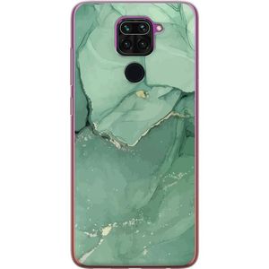 Xiaomi Redmi Note 9 Transparent Mobilskal Grön Marmor