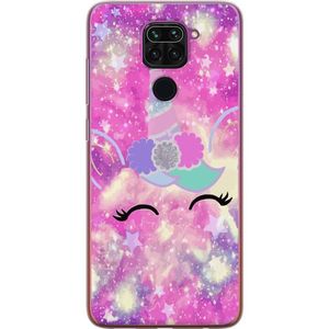 Xiaomi Redmi Note 9 Transparent Mobilskal Glad Enhörning