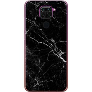 Xiaomi Redmi Note 9 Transparent Mobilskal Svart marmor