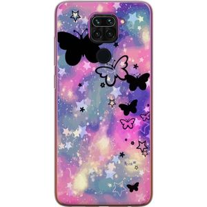 Xiaomi Redmi Note 9 Transparent Mobilskal Flygande fjärillar
