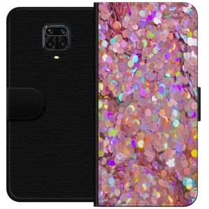 Xiaomi Redmi Note 9S Svart Plånboksfodral Glitter