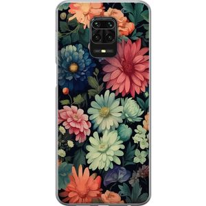 Xiaomi Redmi Note 9S Gjennomsiktig Telefondeksel Färglada blommor