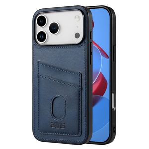 iPhone 18 Pro/17 Pro Kuori korttitaskulla PU-nahkaa - Sininen
