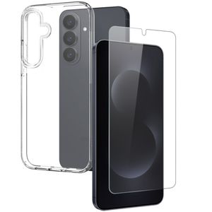 Samsung Galaxy S26 -kuori karkaistulla lasisella näytönsuojalla – läpinäkyvä