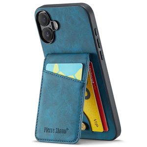 FIERRE SHANN iPhone 16 Case with Stand - Blue