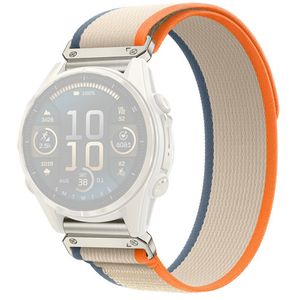 Garmin Fenix 8 Pro/Quatix 8 51mm elastisk klokkerem i nylon – oransje/beige