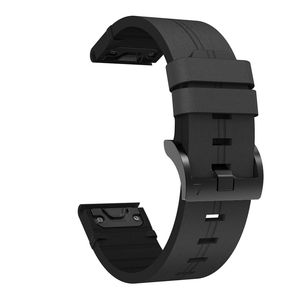 Garmin Fenix 6/5/5 Plus/Forerunner935 osv. Klokkereim i ekte skinn – svart