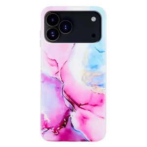 iPhone 18 Pro/17 Pro Skal Marmormönster TPU - Rosa/Blå