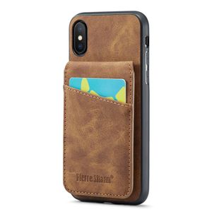 FIERRE SHANN iPhone XS Max Pungcover med Stativ og Kortholder – Brun