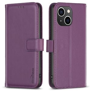 BINFEN COLOR iPhone 14 Plus Pungetui Stativ – Mørkelilla