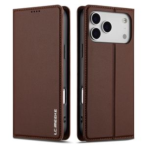 LC.IMEEKE iPhone 17 Pro Lompakkokotelo - Ruskea