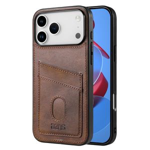 iPhone 18 Pro/17 Pro Kuori korttitaskulla PU-nahkaa - Tummanruskea