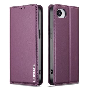 LC.IMEEKE Wallet Cover with Stand for iPhone 16e – Purple