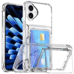 iPhone 17 Skal med Stativ och Kortfack - Transparent