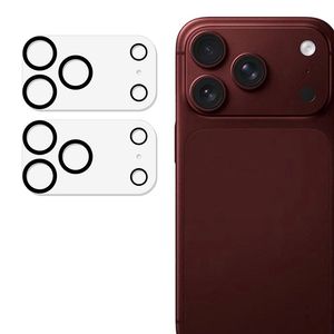 iPhone 18 Pron karkaistusta lasista valmistettu linssinsuoja, 2 kpl - musta/läpinäkyvä