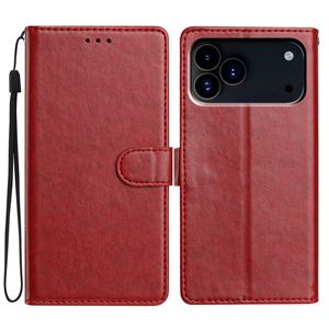 iPhone 18 Pro/17 Pro Plånboksfodral med Stativ och Handledsrem - Röd