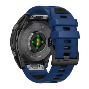 Garmin Fenix 8/Fenix E/Quatix 7 Pro osv. Klokkereim Silikon – Blå/Svart