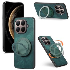 Xiaomi 17T Skal i PU-läder med ringstativ - Grön