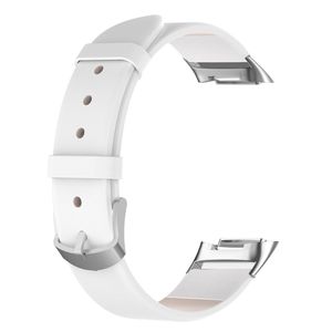 Fitbit Charge 6/5 Kellonranneke, Nahkaa - valkoinen