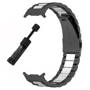 Samsung Galaxy Watch8 Urrem Rustfrit Stål – Sort/Sølv