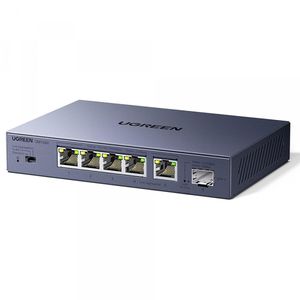 Ugreen Ethernet-switch 5x 2.5Gbps RJ45 / 1x 10Gbps SFP+ - Grå