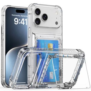 iPhone 17 Pro Kuori, Jalusta, Korttipaikka - läpinäkyvä