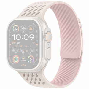 Apple Watch 42 / 41/ 40 / 38mm Klockarmband i Silikon - Vit/Rosa